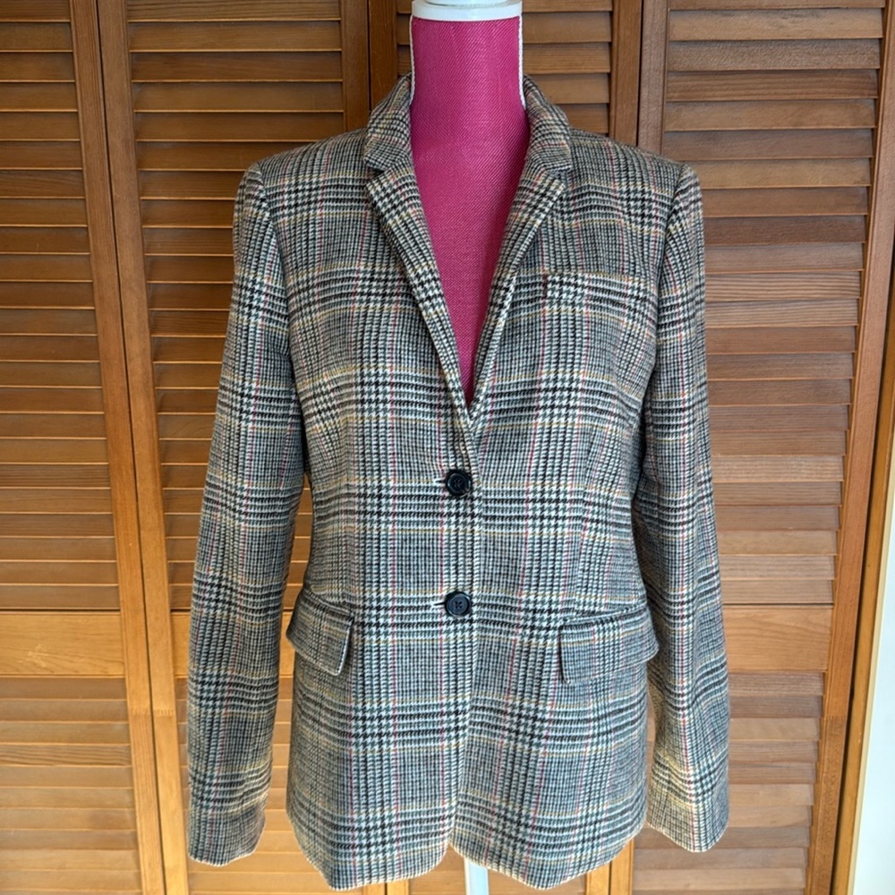 J Crew size 14. Sommerset blazer in glen plaid English wool